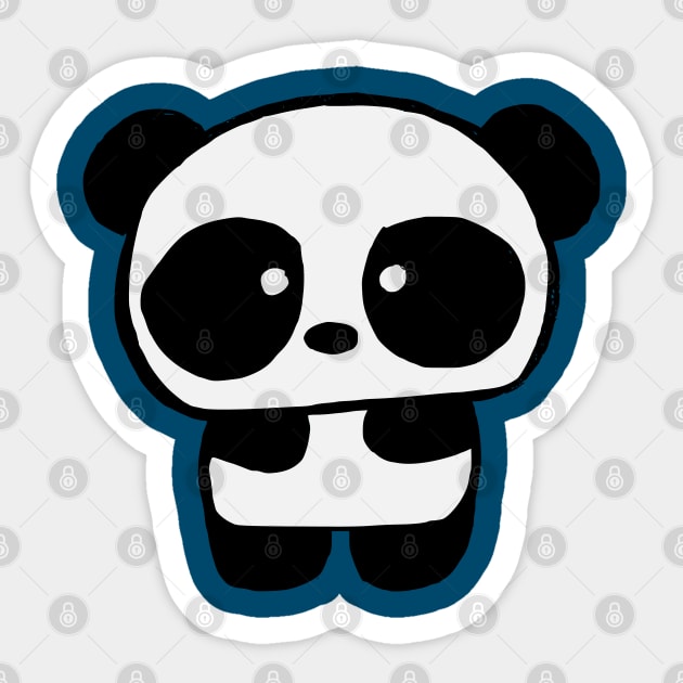 Cute Baby Panda - Ocean Blue Sticker by 1000 Pandas